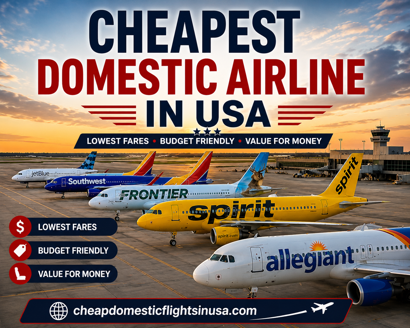 What is the cheapest domestic airline in the USA?