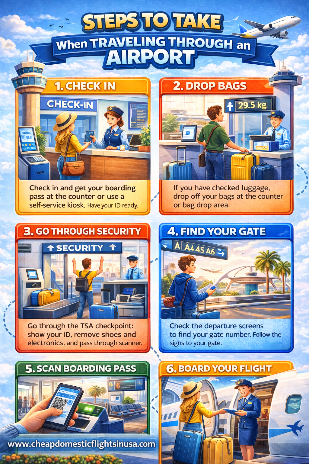 Airport Travel Steps: Complete Check-In to Arrival Process