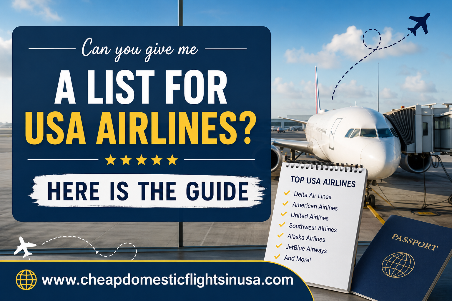 Can you give me a list for USA airlines? Here is the Guide